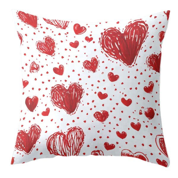 Pillow Covers 17.71x17.71 Inch Set of 4 cartoon cute love red heart Farmhouse Sofa Throw Pillowcase Cushion Case Home Decoration - 图片 10