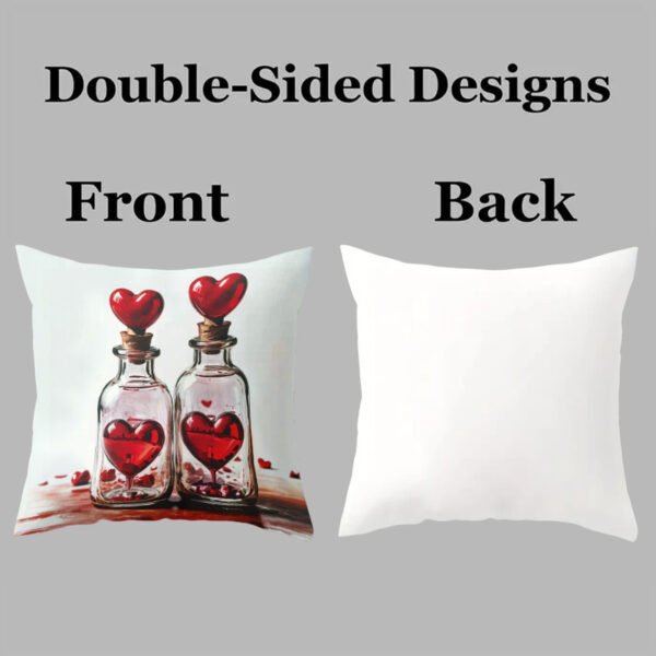 Pillow Covers 17.71x17.71 Inch Set of 4 cartoon cute love red heart Farmhouse Sofa Throw Pillowcase Cushion Case Home Decoration - 图片 7