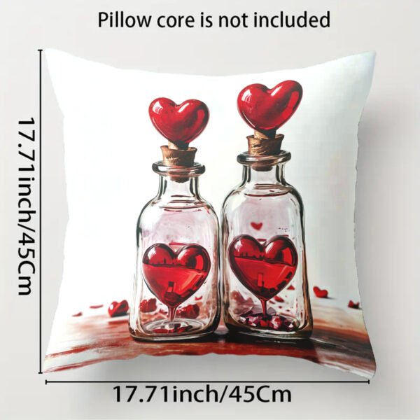 Pillow Covers 17.71x17.71 Inch Set of 4 cartoon cute love red heart Farmhouse Sofa Throw Pillowcase Cushion Case Home Decoration - 图片 6