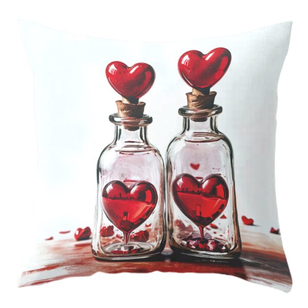 Pillow Covers 17.71x17.71 Inch Set of 4 cartoon cute love red heart Farmhouse Sofa Throw Pillowcase Cushion Case Home Decoration - 图片 8