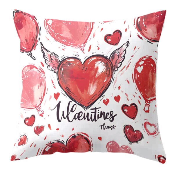 Pillow Covers 17.71x17.71 Inch Set of 4 cartoon lover cute Valentine's Day pink  Farmhouse Sofa Throw Pillowcase Cushion Case Home Decoration - 图片 12