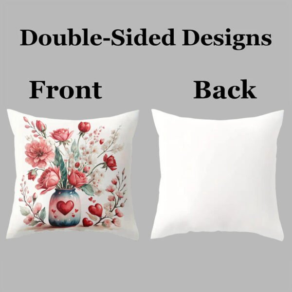 Pillow Covers 17.71x17.71 Inch Set of 4 cartoon lover cute Valentine's Day pink  Farmhouse Sofa Throw Pillowcase Cushion Case Home Decoration - 图片 7