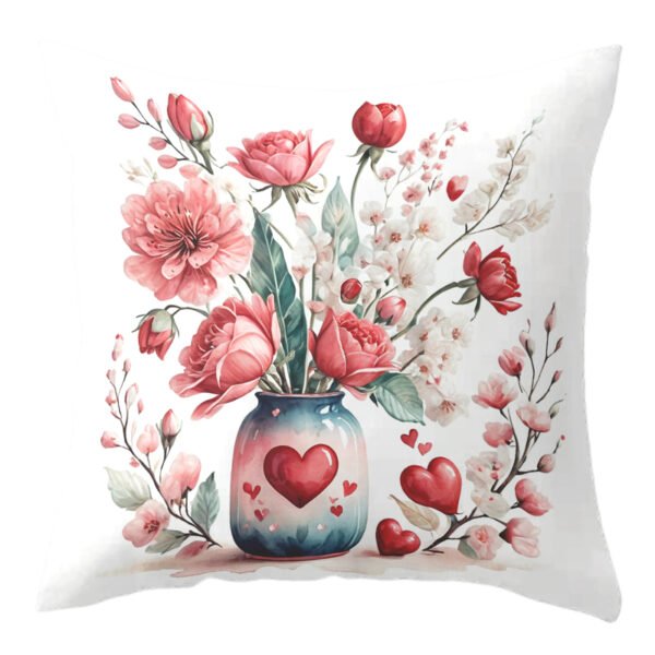 Pillow Covers 17.71x17.71 Inch Set of 4 cartoon lover cute Valentine's Day pink  Farmhouse Sofa Throw Pillowcase Cushion Case Home Decoration - 图片 10