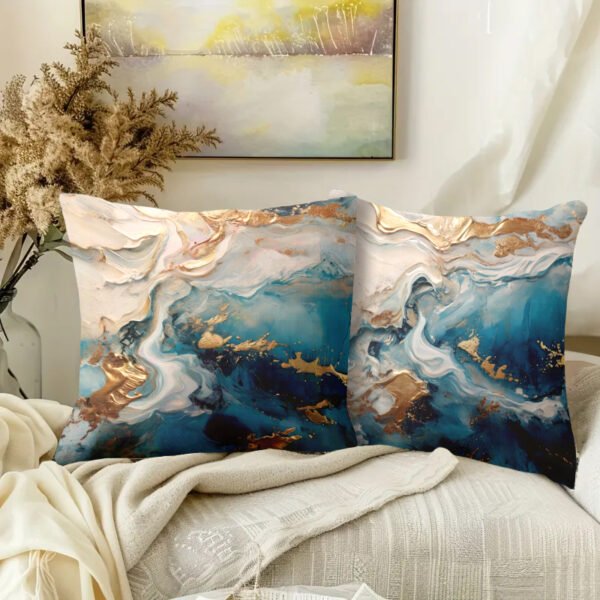 Pillow Covers 17.71x17.71 Inch Set of 4 creative dream colorful paint  Farmhouse Sofa Throw Pillowcase Cushion Case Home Decoration - 图片 5