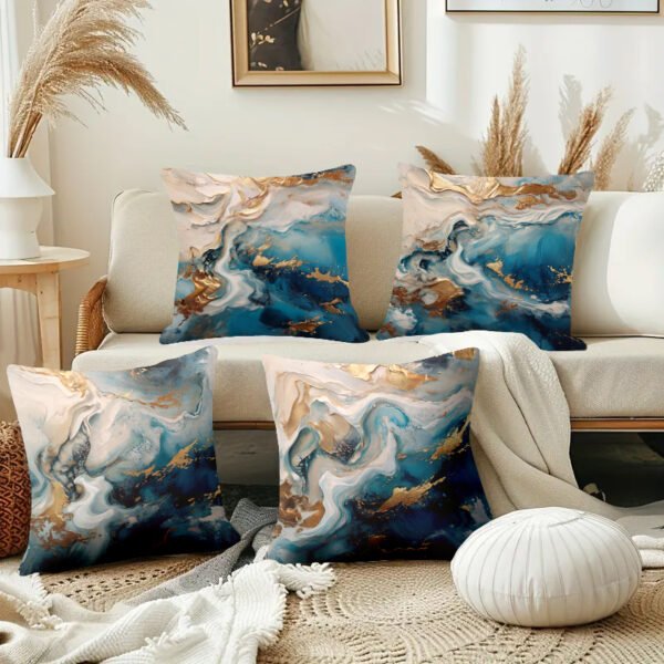 Pillow Covers 17.71x17.71 Inch Set of 4 creative dream colorful paint  Farmhouse Sofa Throw Pillowcase Cushion Case Home Decoration - 图片 4