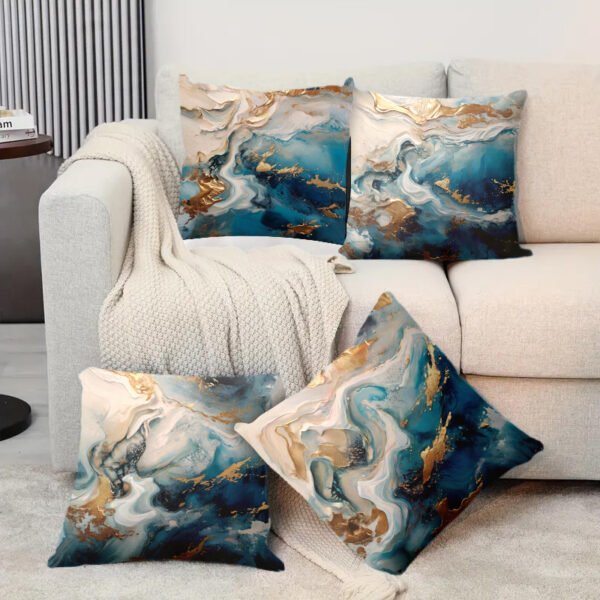 Pillow Covers 17.71x17.71 Inch Set of 4 creative dream colorful paint  Farmhouse Sofa Throw Pillowcase Cushion Case Home Decoration - 图片 3