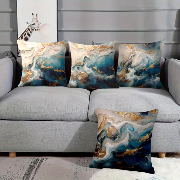 Pillow Covers 17.71x17.71 Inch Set of 4 creative dream colorful paint  Farmhouse Sofa Throw Pillowcase Cushion Case Home Decoration - 图片 2